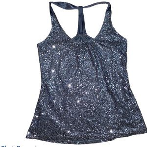Express Silver Sequin Top